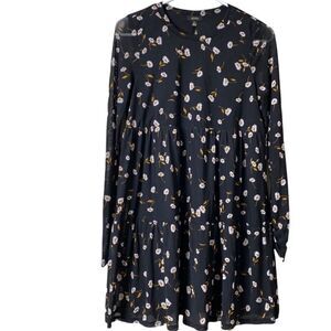 AFRM babydoll Floral Black Dress XS